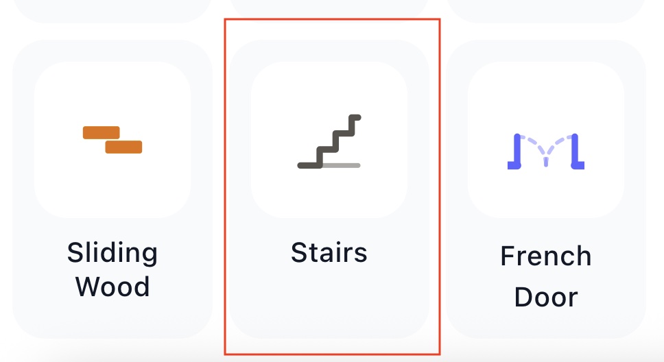 The Stairs tile in the Room Structure panel