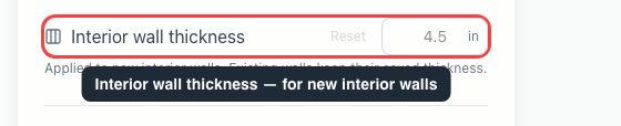 The Interior wall thickness setting highlighted in Settings