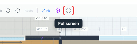 The Fullscreen button highlighted in the toolbar