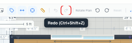 The Redo button highlighted in the toolbar