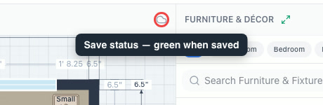 The cloud save indicator highlighted in the toolbar