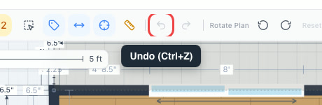 The Undo button highlighted in the toolbar